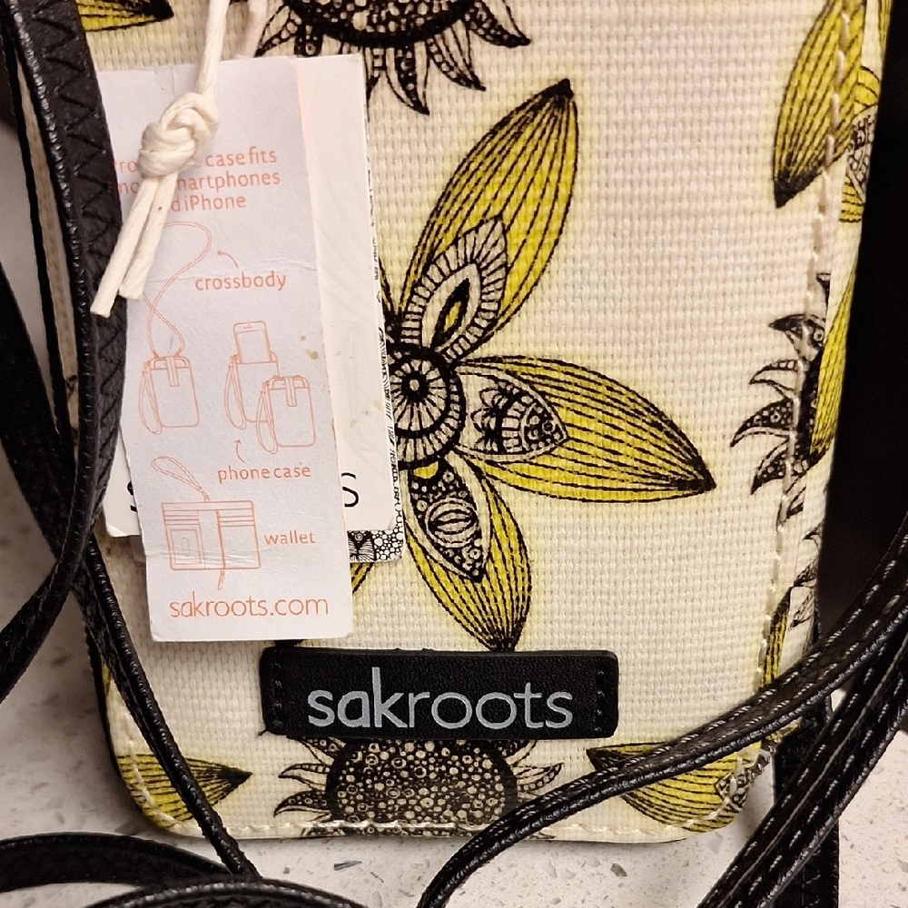 Sakroots Black and Yellow Crossbody Bag with Floral Design - Picture 2 of 3